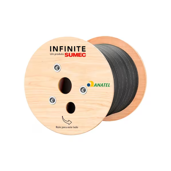 Cabo de fibra óptica FTTH 1km 1FO Drop flat Bobina Sumec